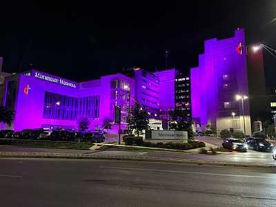 Methodist Hospital Shines Purple to Honor Cancer Survivors>